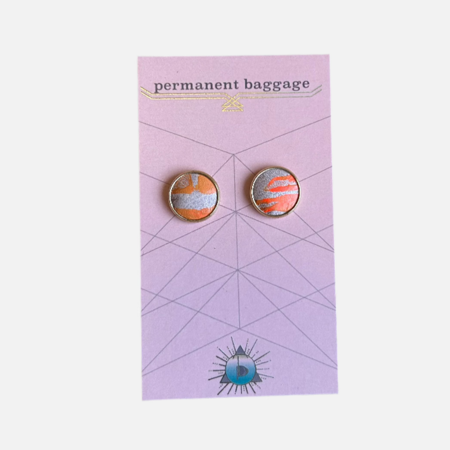 Permanent Baggage Button Leather Earrings