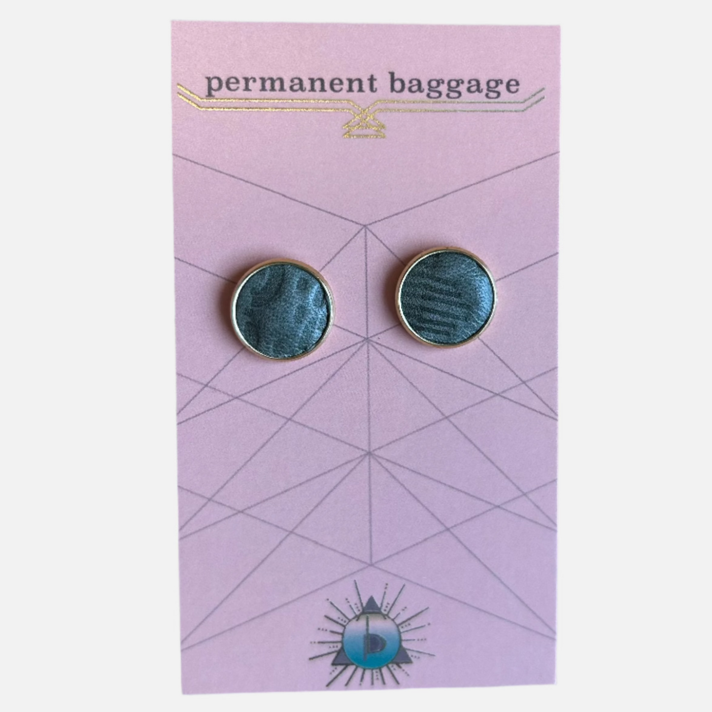 Permanent Baggage Button Leather Earrings