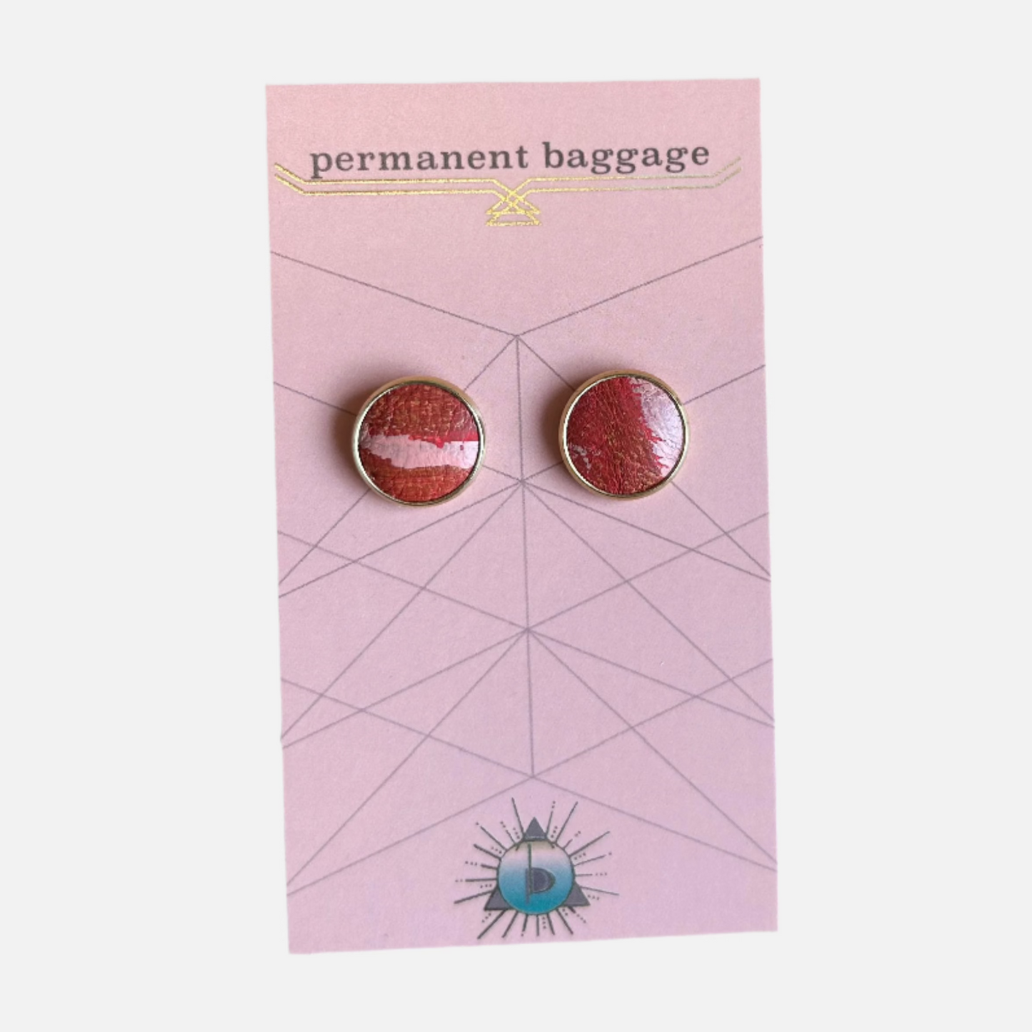 Permanent Baggage Button Leather Earrings