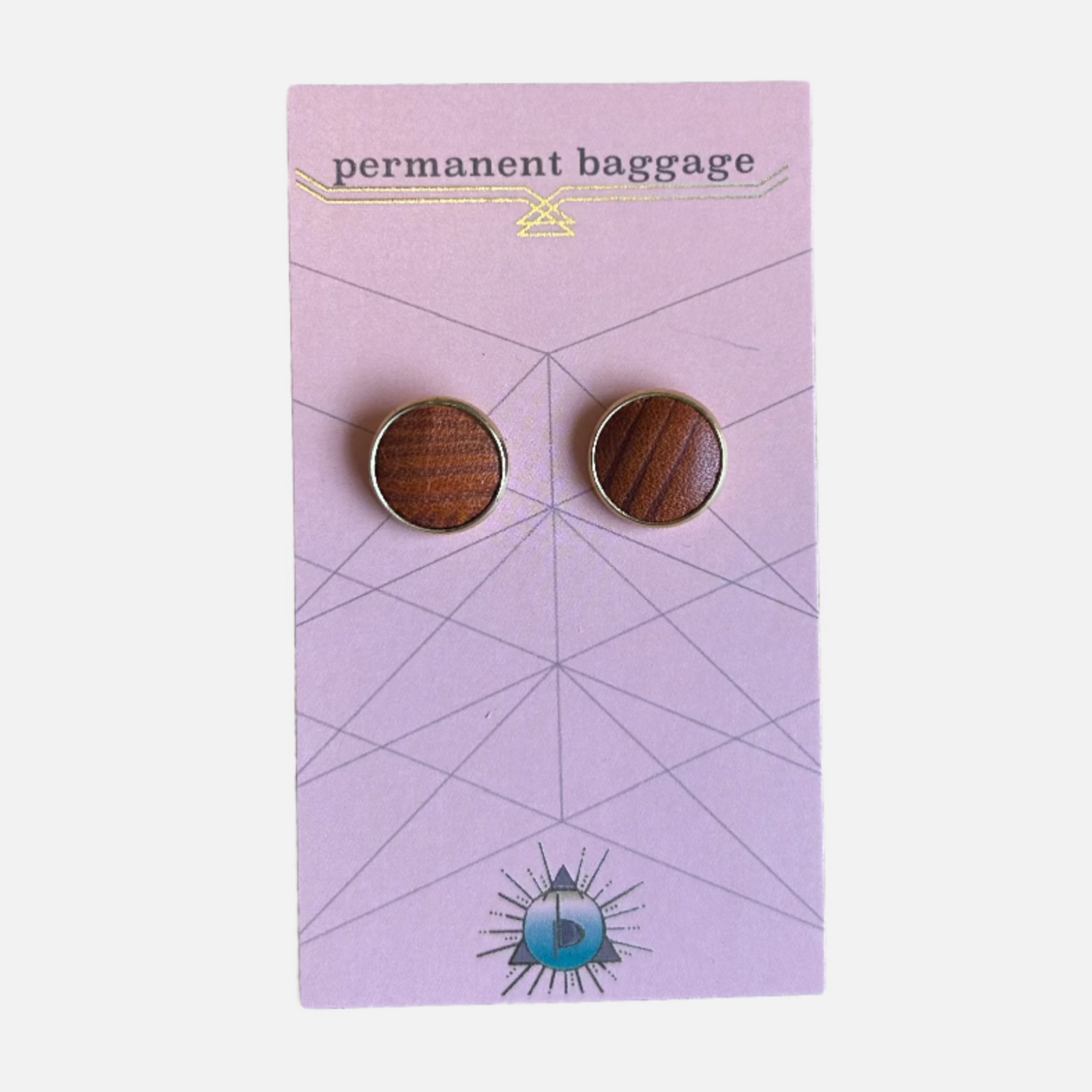 Permanent Baggage Button Leather Earrings