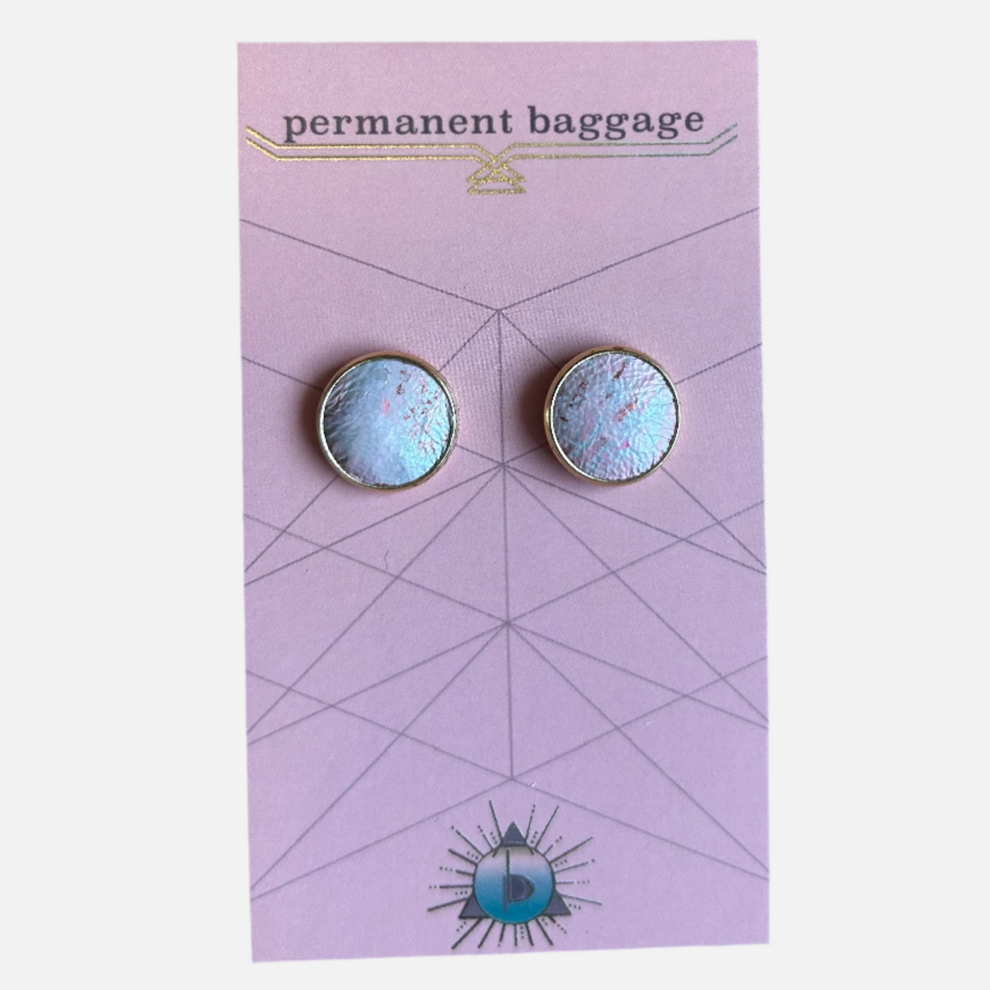 Permanent Baggage Button Leather Earrings