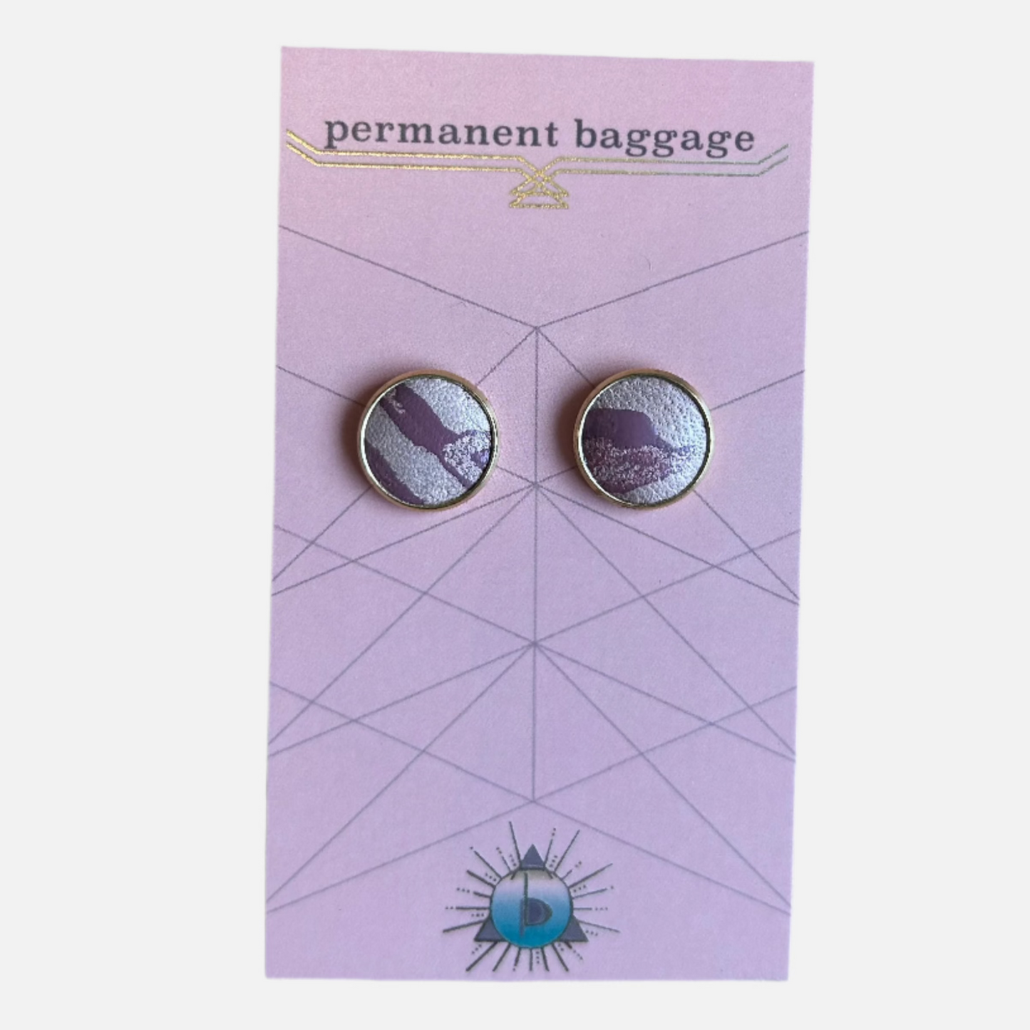 Permanent Baggage Button Leather Earrings