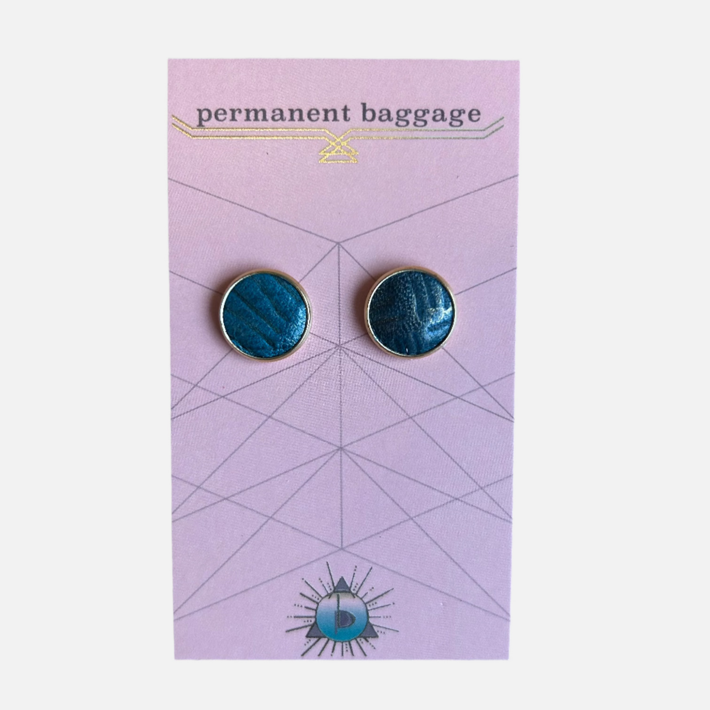 Permanent Baggage Button Leather Earrings