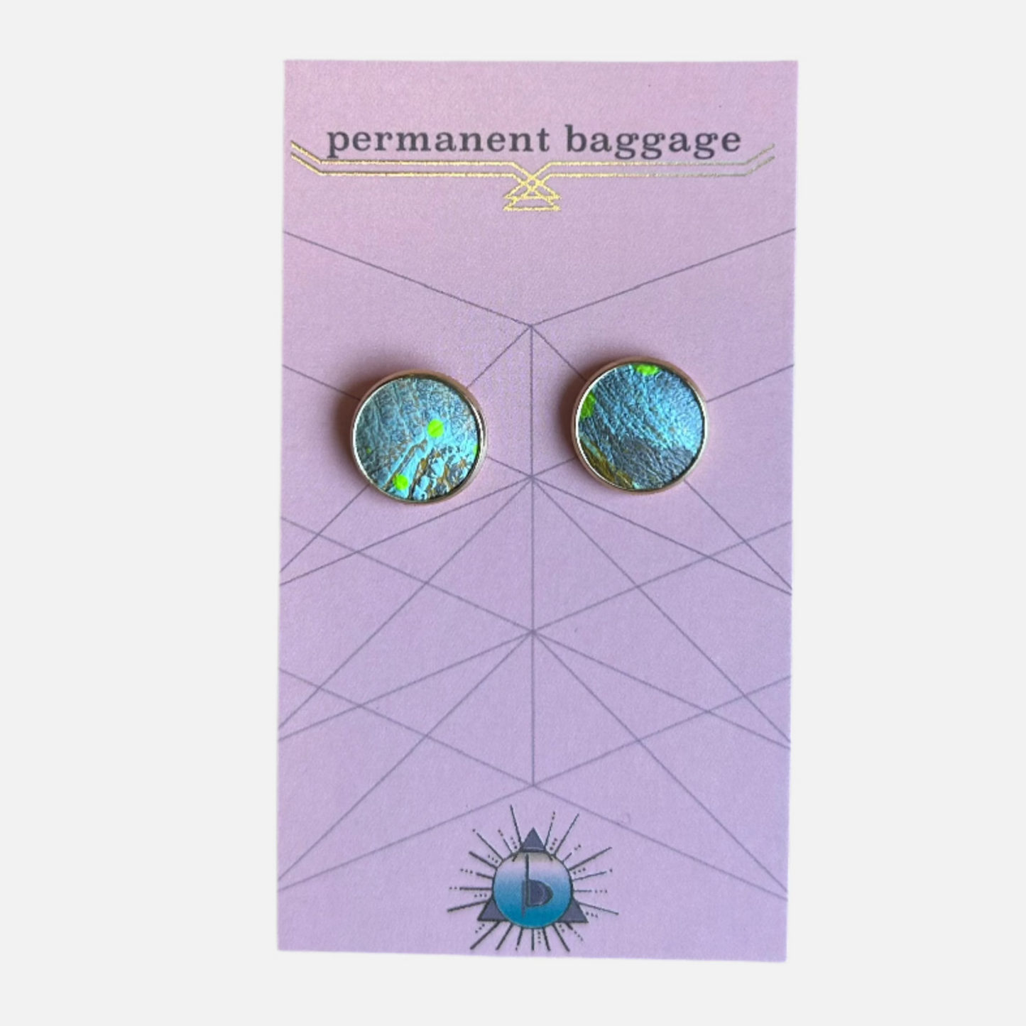 Permanent Baggage Button Leather Earrings