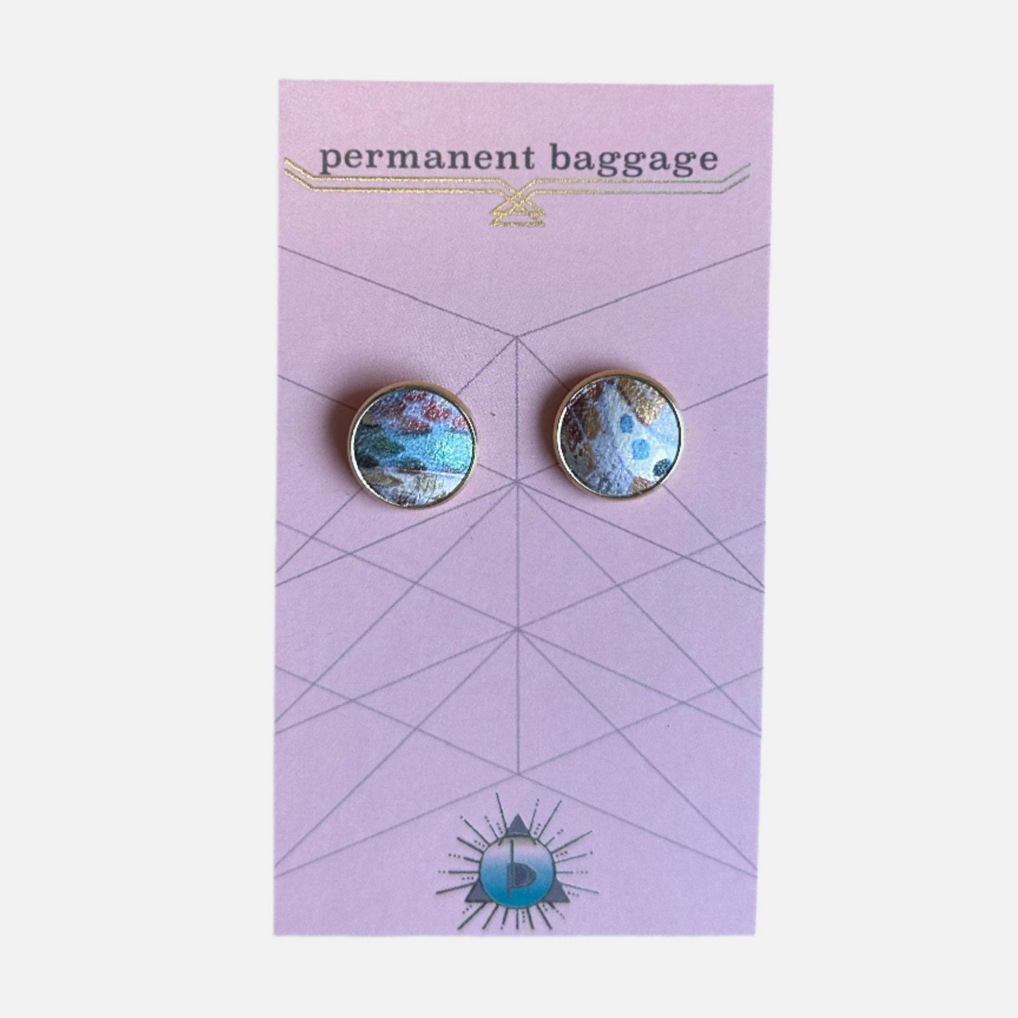 Permanent Baggage Button Leather Earrings