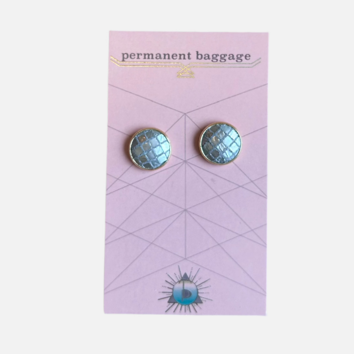 Permanent Baggage Button Leather Earrings