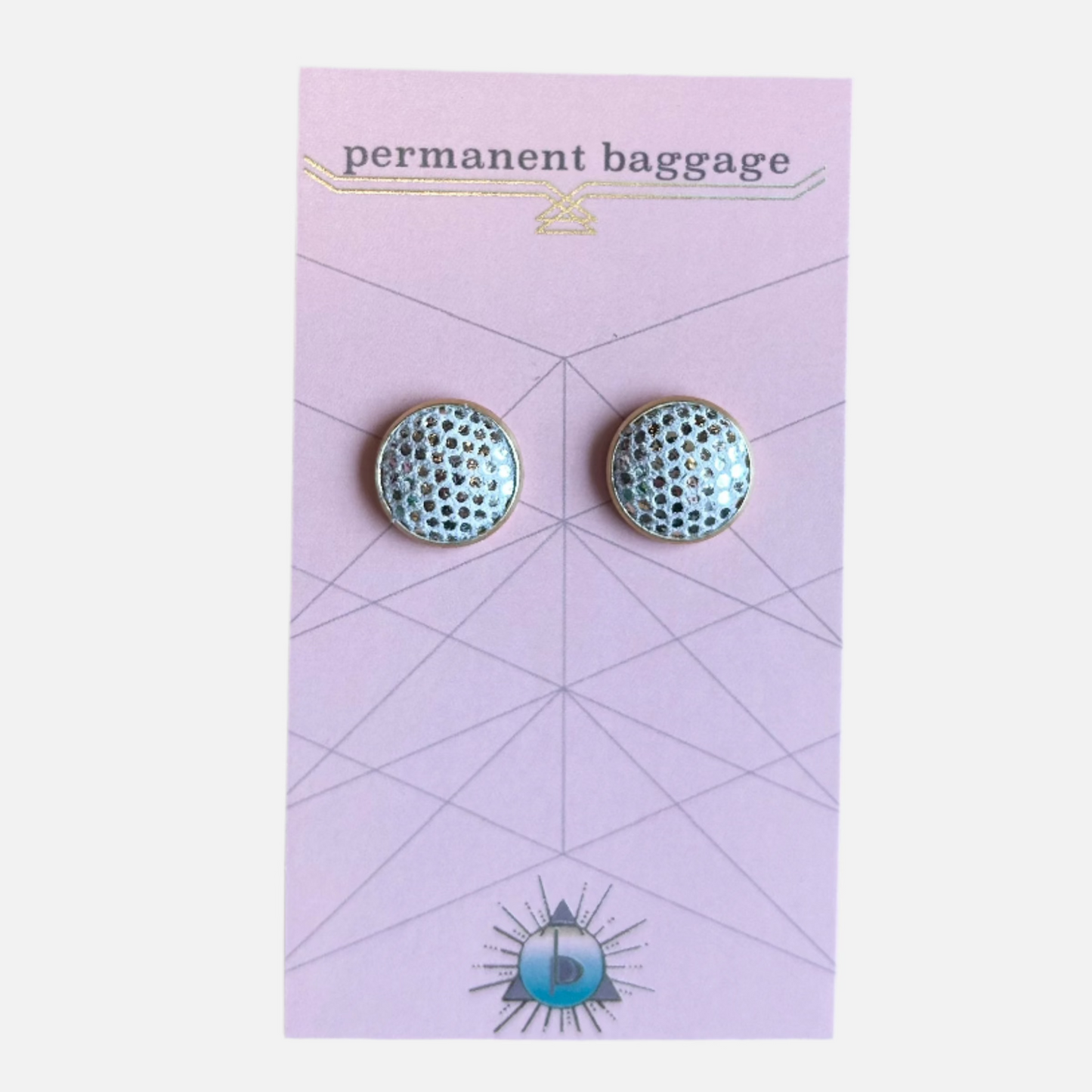 Permanent Baggage Button Leather Earrings