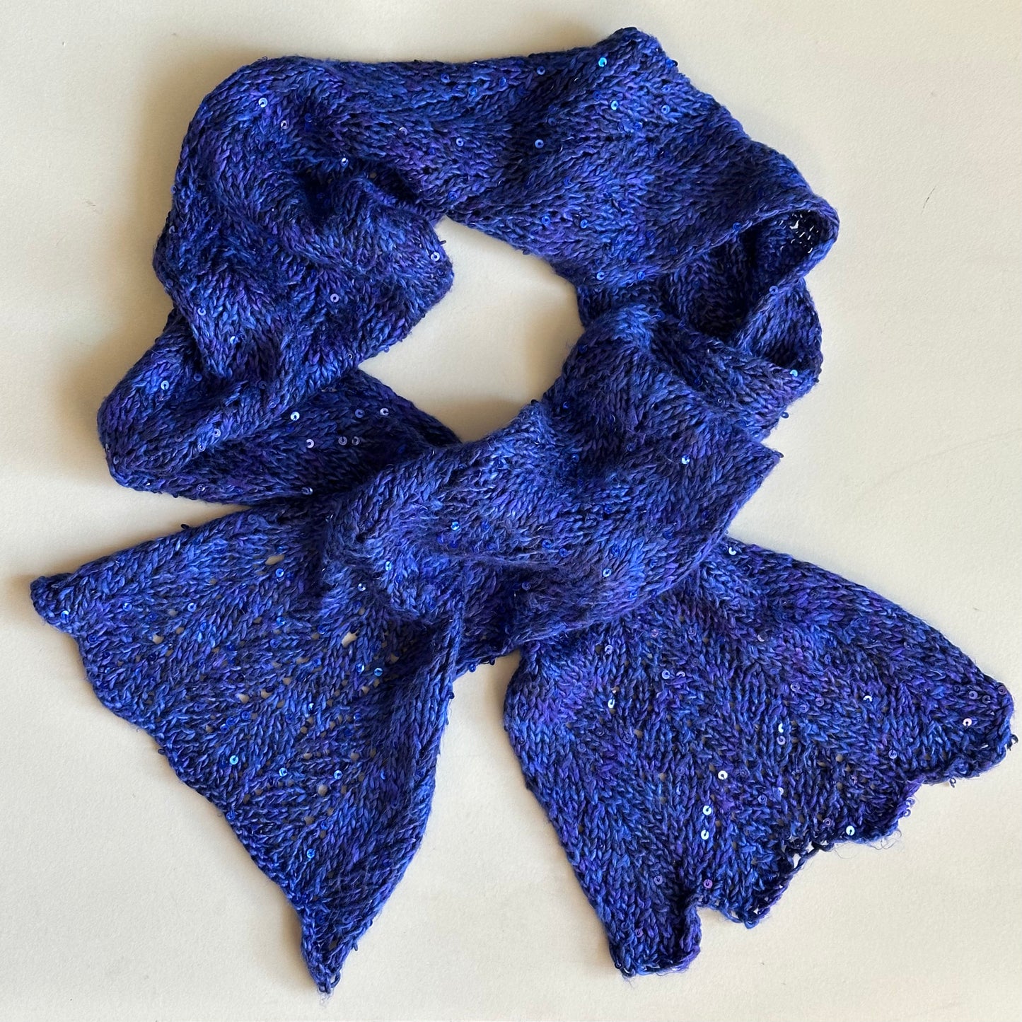 Percy Knits Blue Sequin Scarf