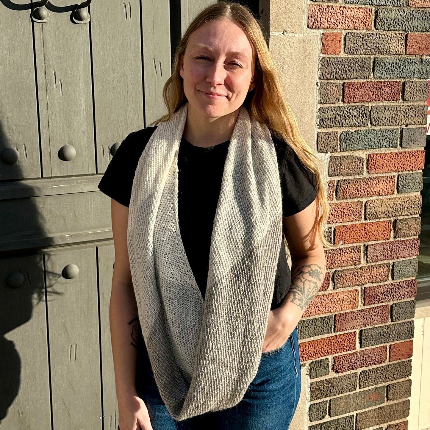 Percy Knits Diagonal Ombre Cowl Scarf