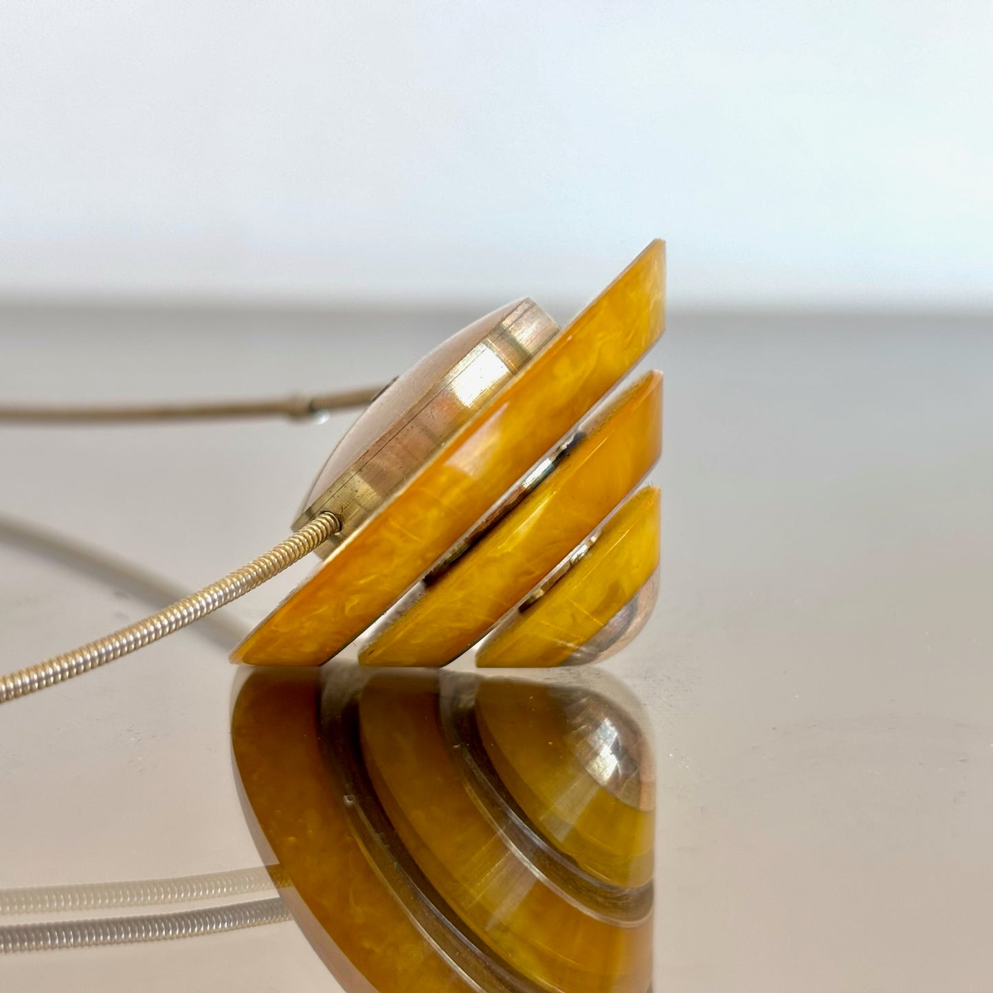 Vintage Sterling and Lucite Conical Necklace