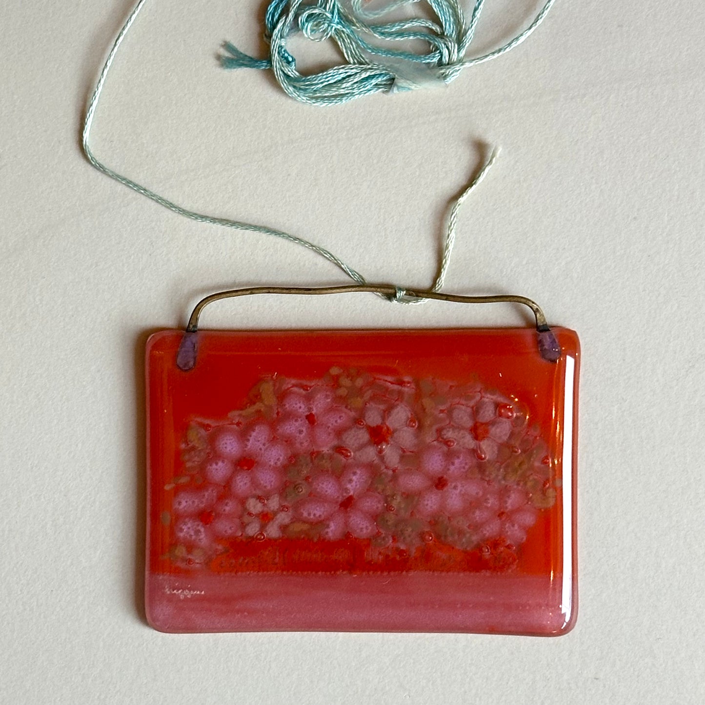 Higgins Mid Century Vintage Glass Floral Pendant
