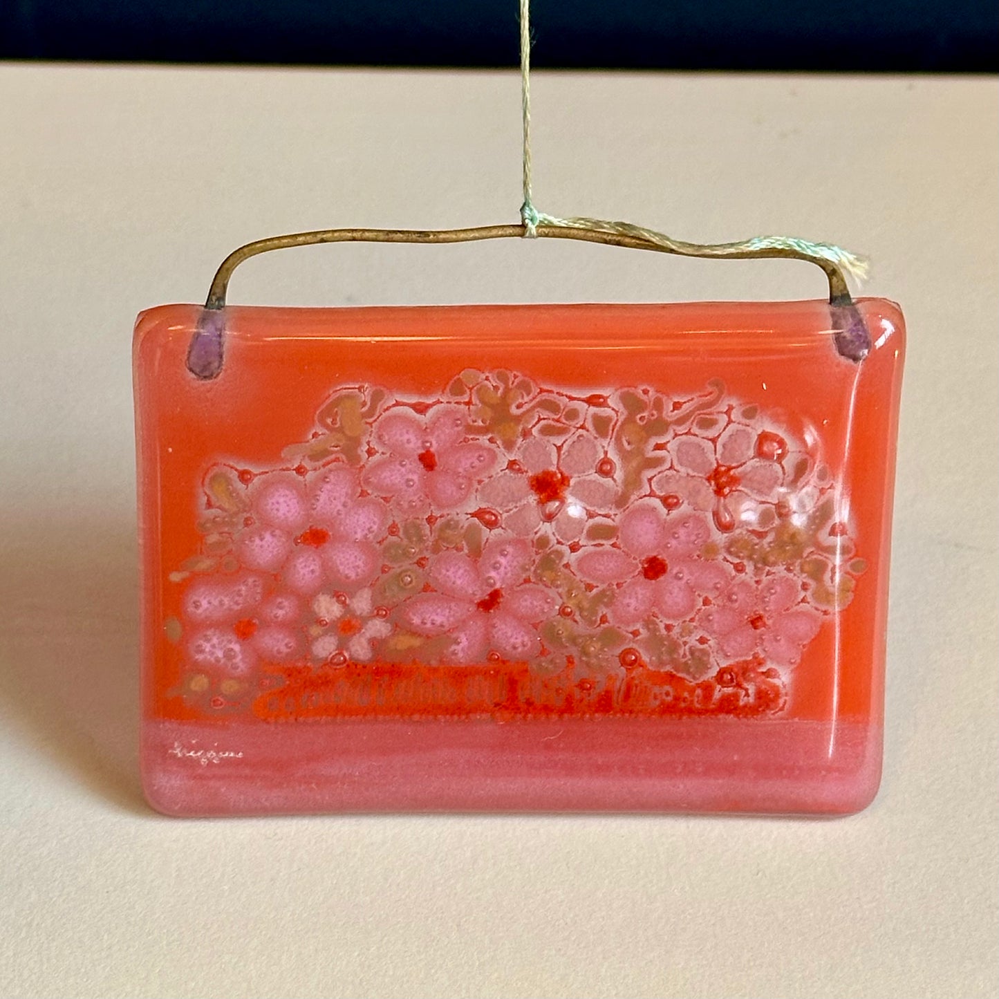 Higgins Mid Century Vintage Glass Floral Pendant