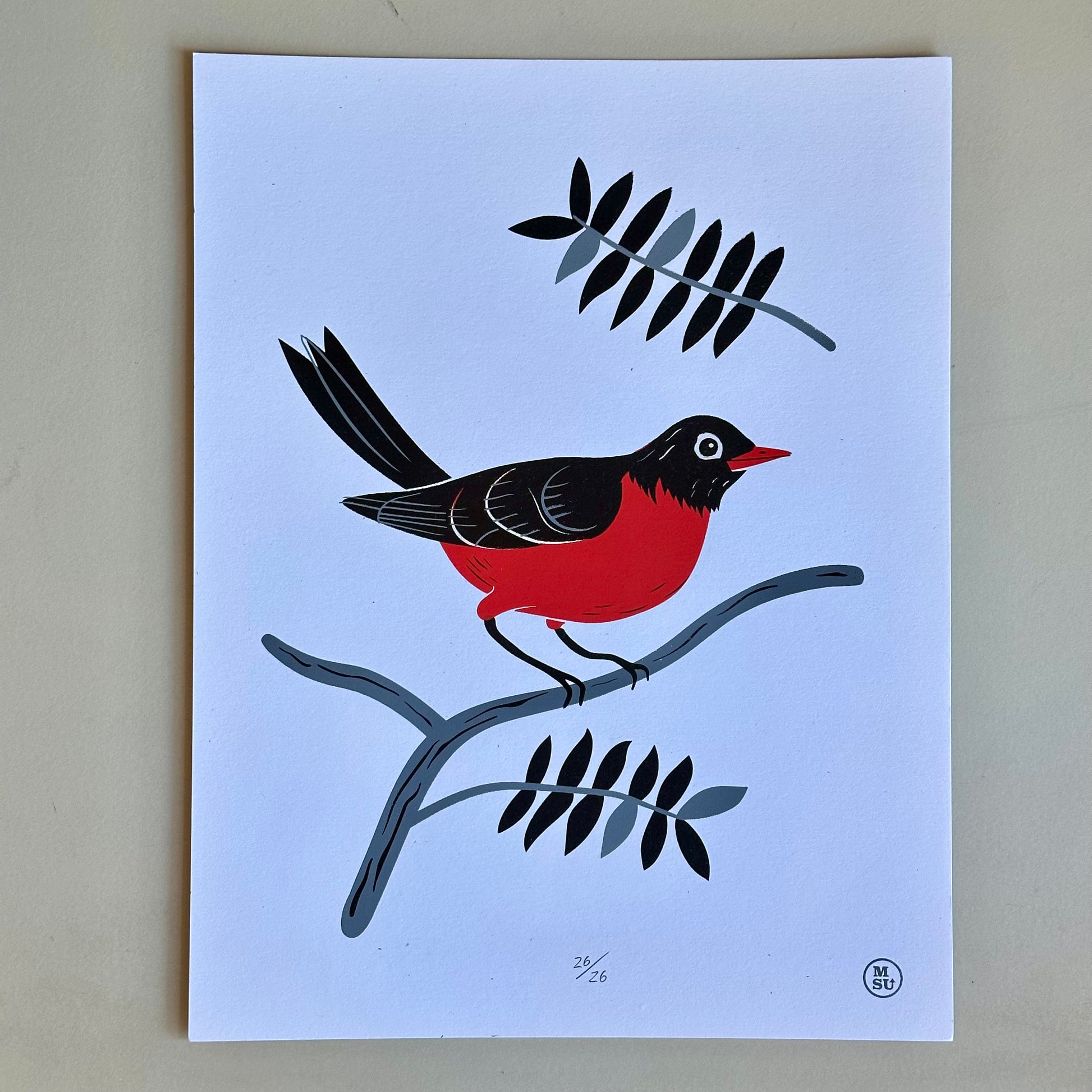 Billy Judge Baldus Original Robin Screenprint