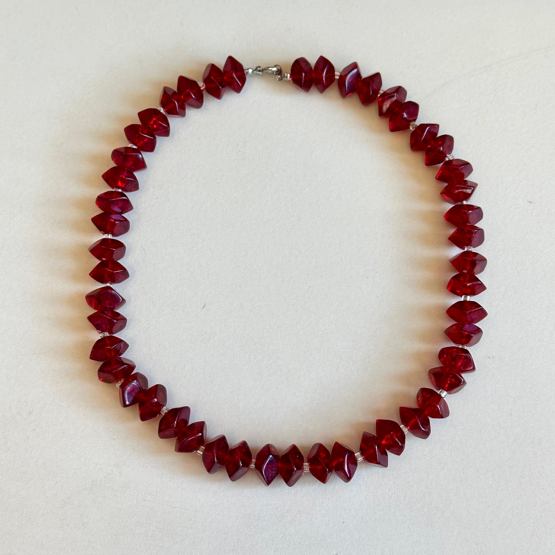 Vintage Cherry Amber Natural Resin Bead Necklace