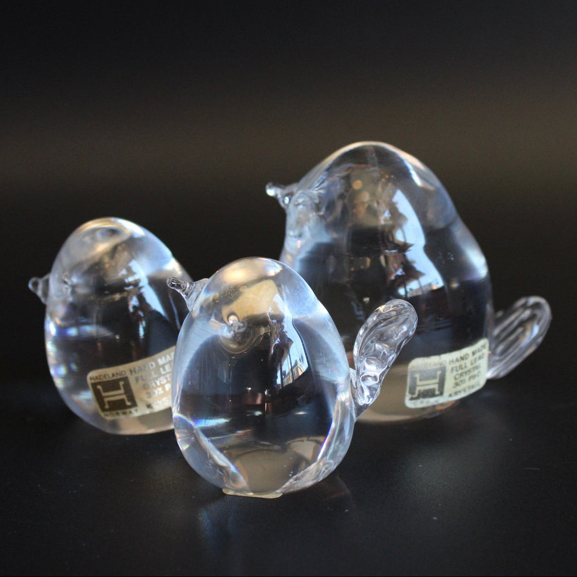 Vintage Hadeland Norwegian Crystal Birds