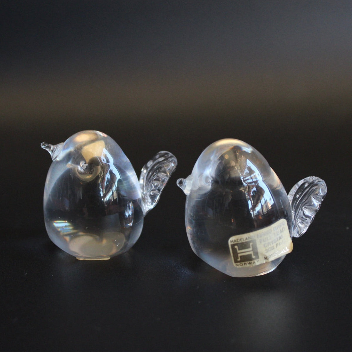 Vintage Hadeland Norwegian Crystal Birds