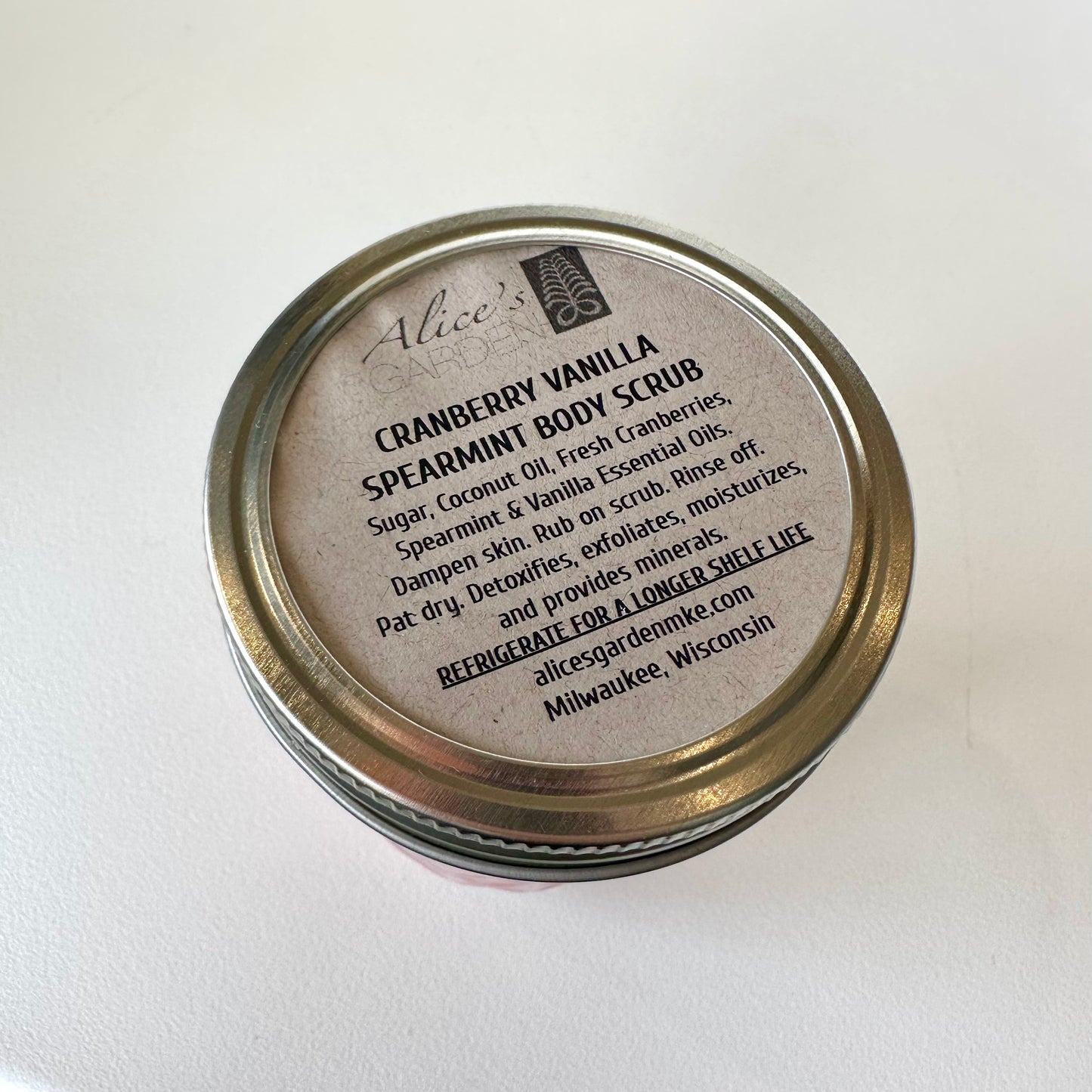 Alice's Garden Cranberry Vanilla Spearmint Body Scrub