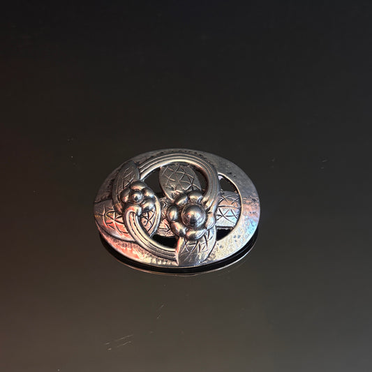 Vintage Art Deco Sterling Silver Floral Brooch
