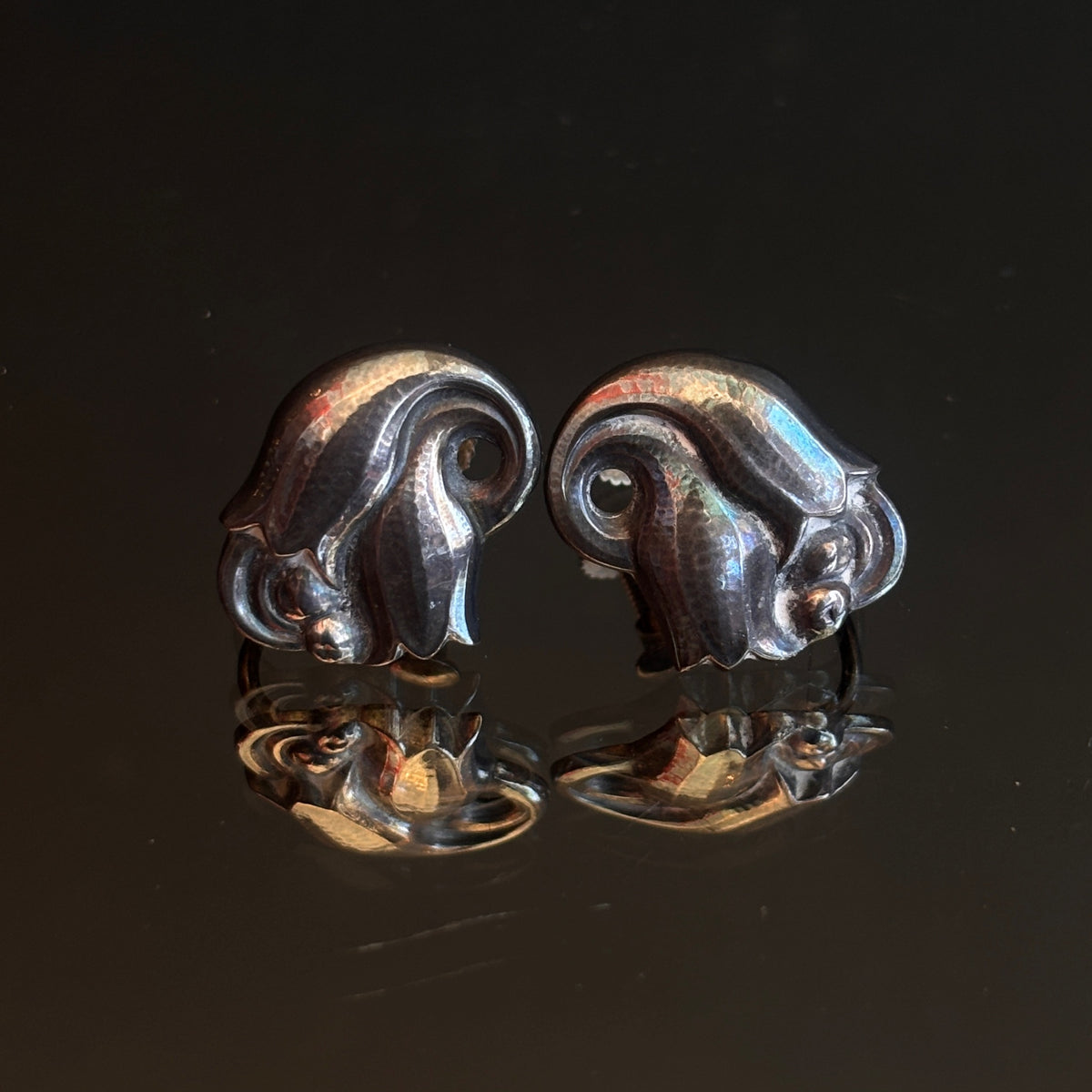 Vintage Georg Jensen Tulip Earrings #100