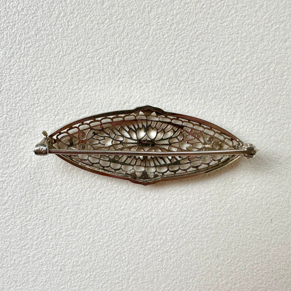 Vintage 1910s Filigree Elliptical Pin/Brooch (10)