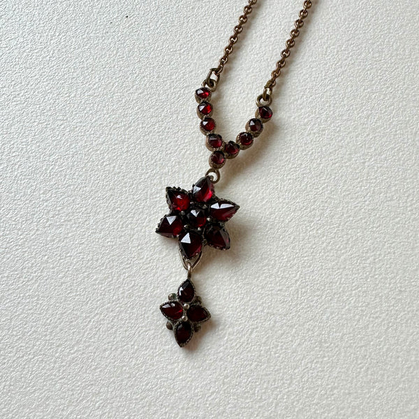 Vintage 1890-1920 Garnet Lavalier Necklace (34)