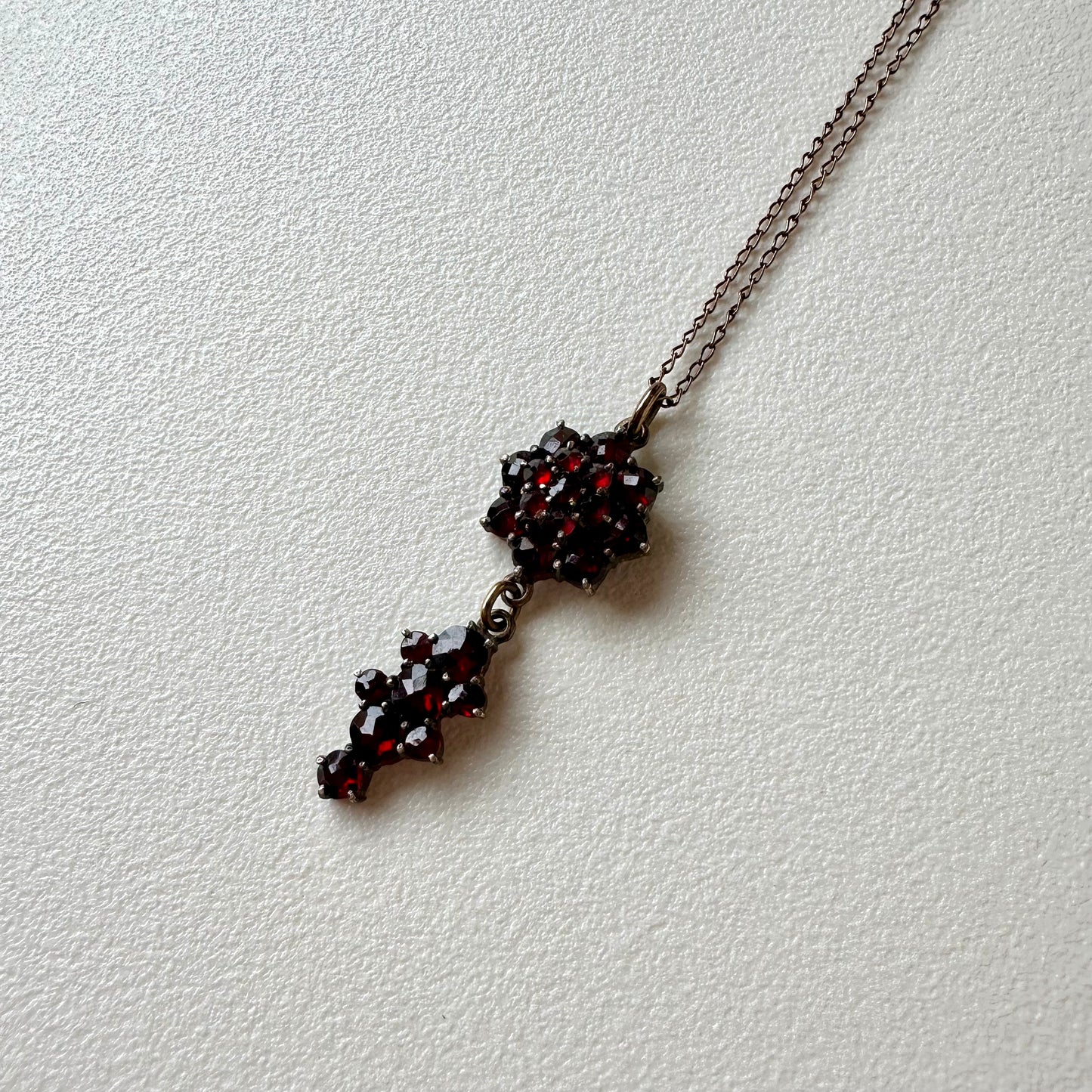 Vintage 1890-1920 Garnet Lavalier Necklace (35)