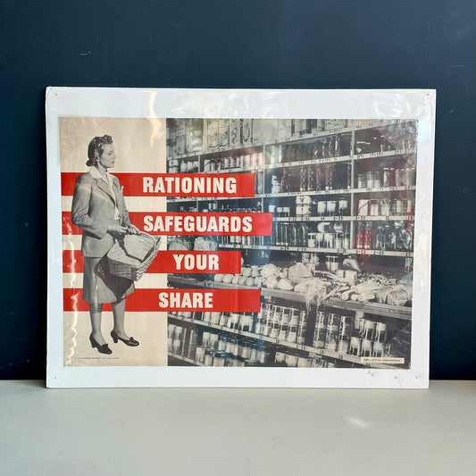 Vintage "Rationing Safeguards Your Share" Poster