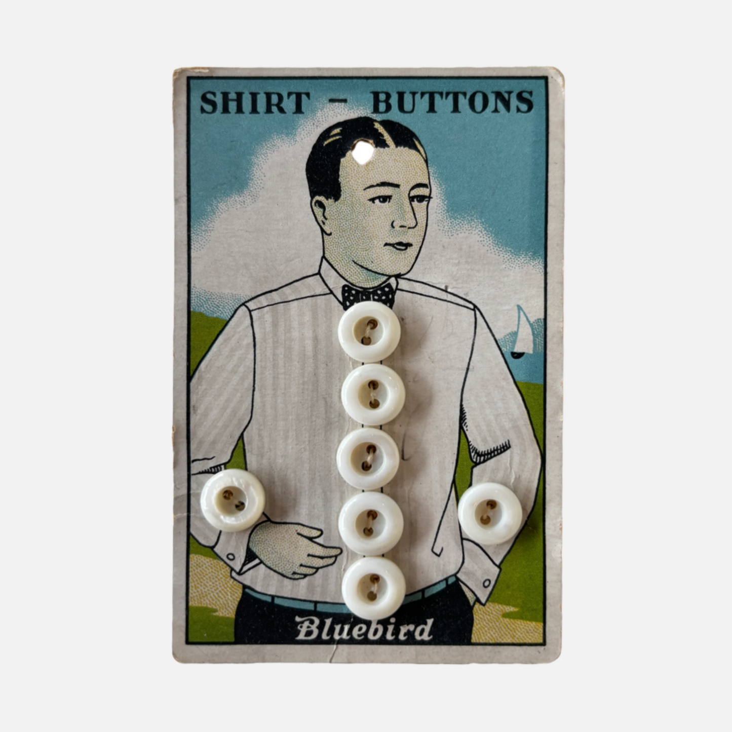 Vintage Shirt Button Card (102)