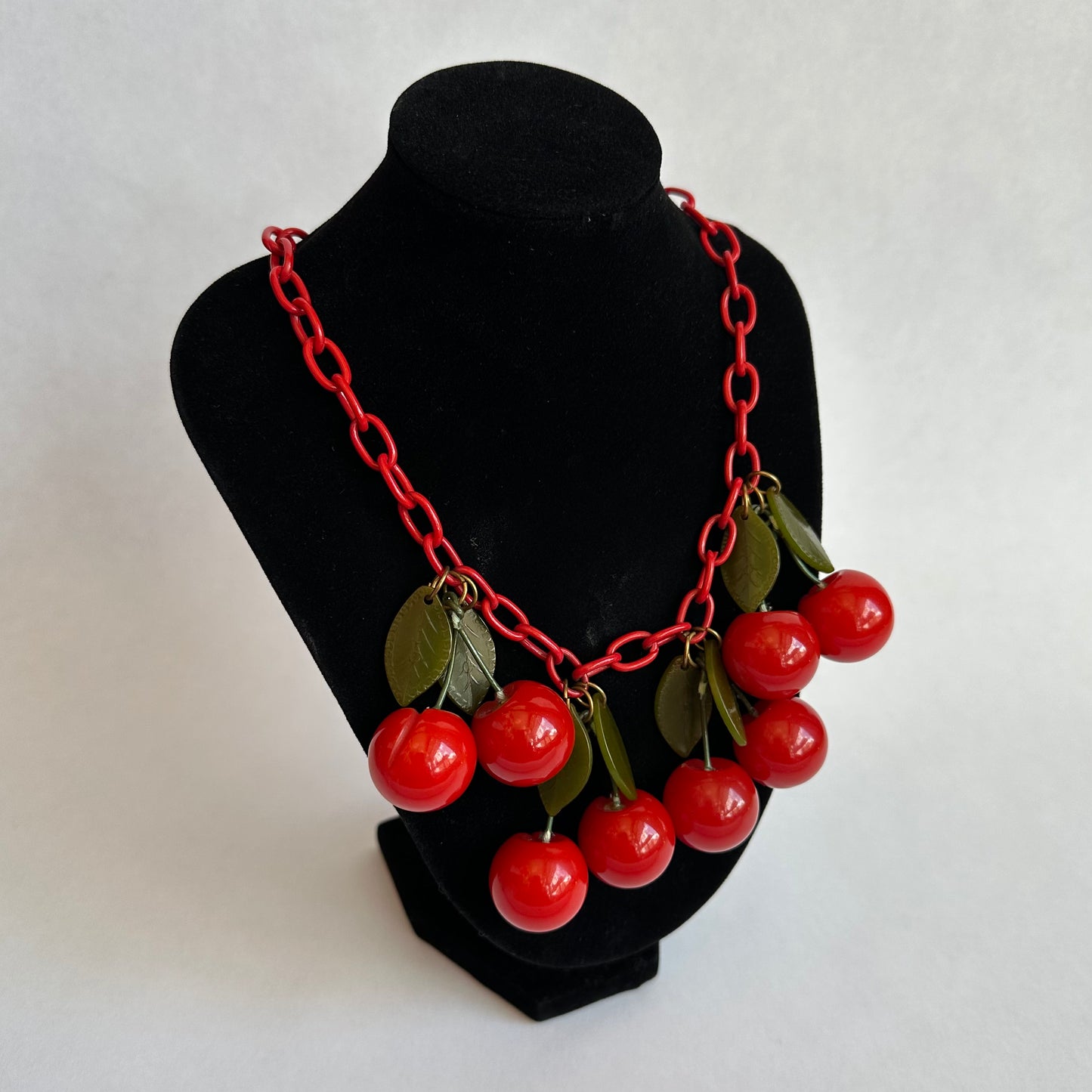 Vintage Bakelite Cherry Necklace