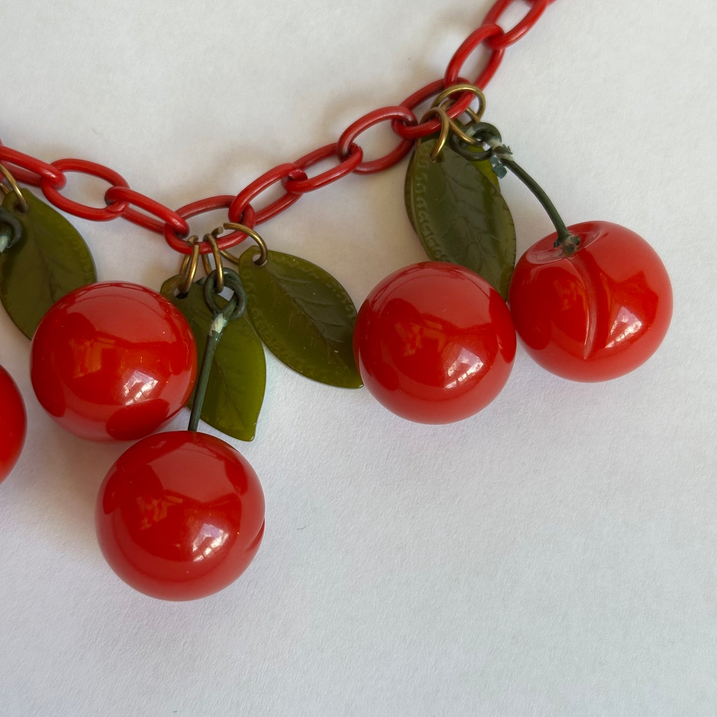 Vintage Bakelite Cherry Necklace