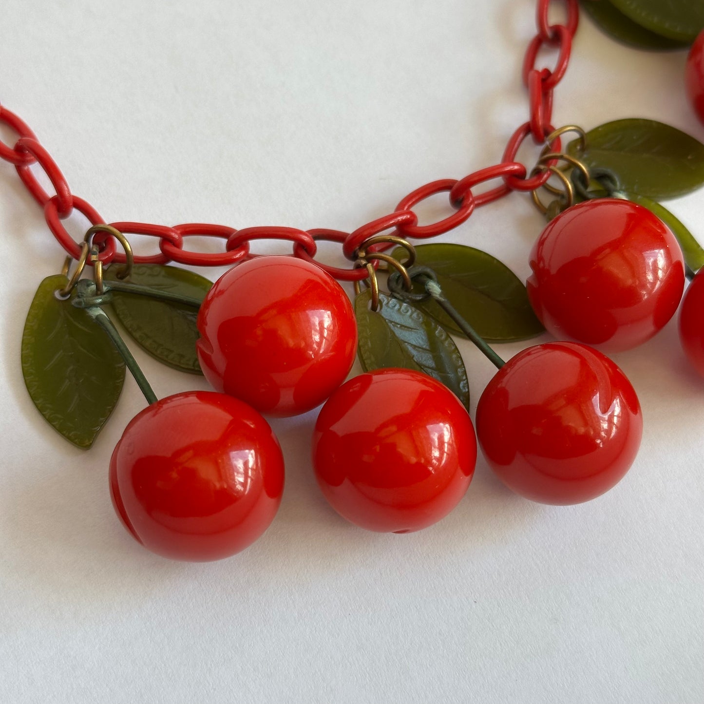 Vintage Bakelite Cherry Necklace