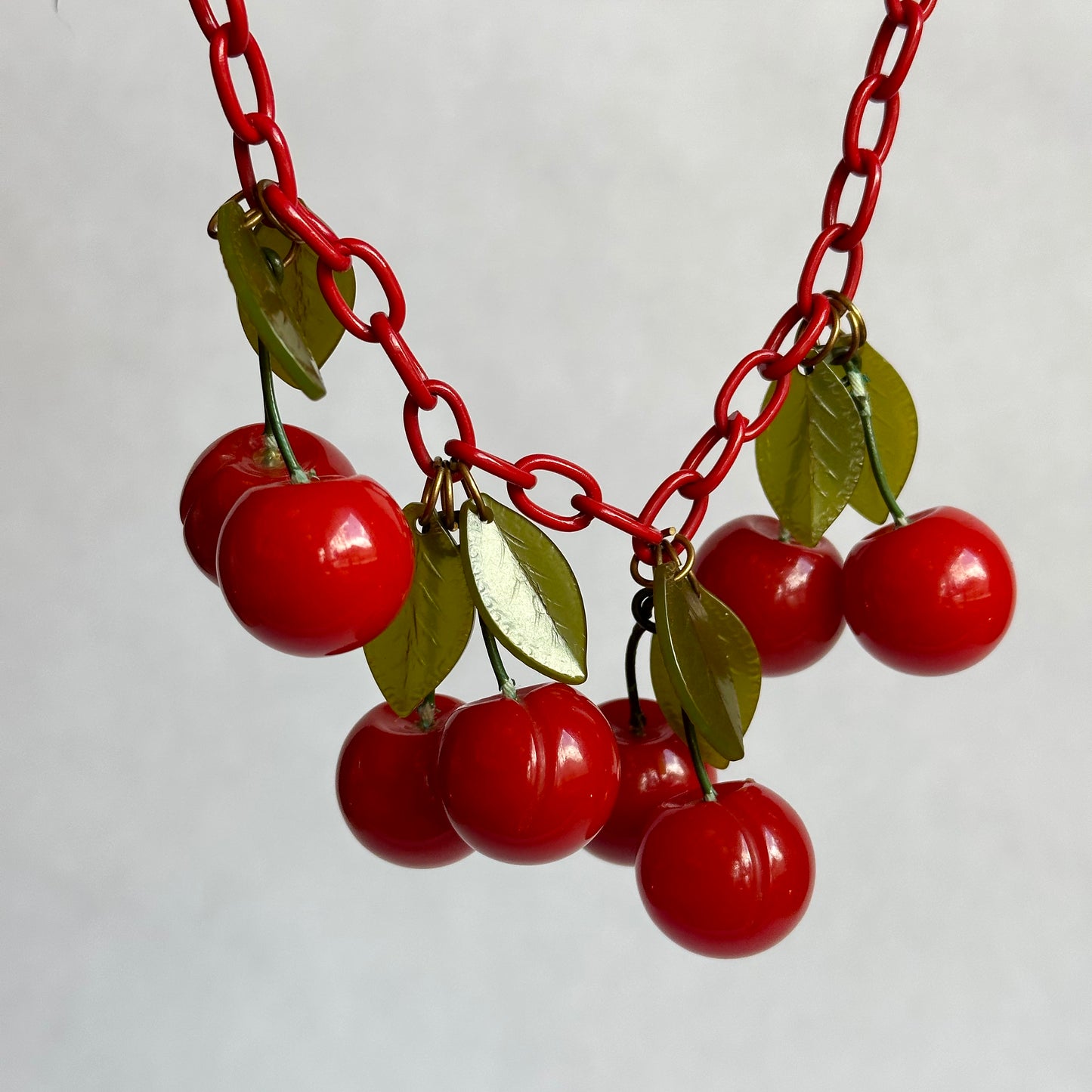 Vintage Bakelite Cherry Necklace