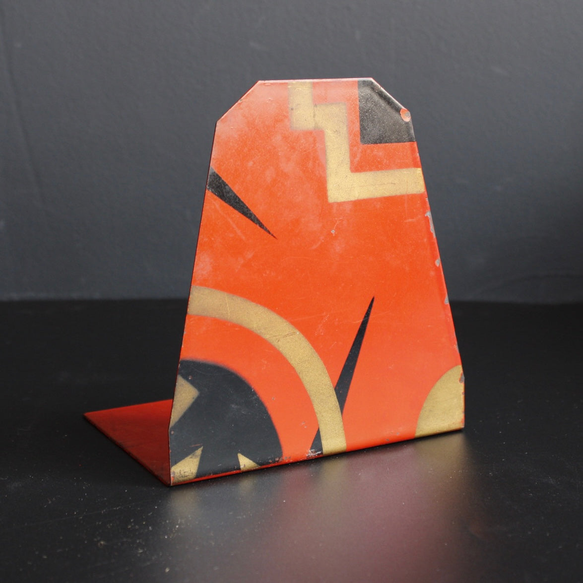 Vintage Bauhaus Painted Enamel Bookends Set