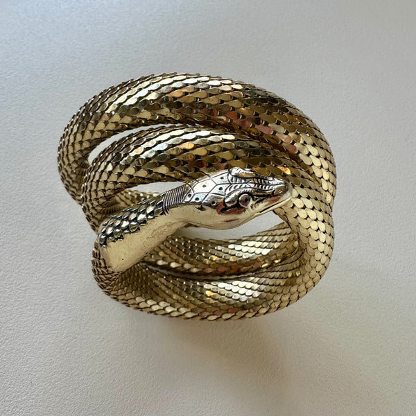 Vintage Gold Whiting & Davis Co. Snake Bracelet/Cuff