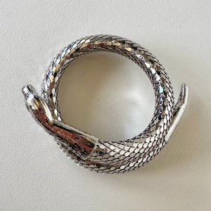 Vintage Whiting & Davis Co. Silver Snake Bracelet/Cuff
