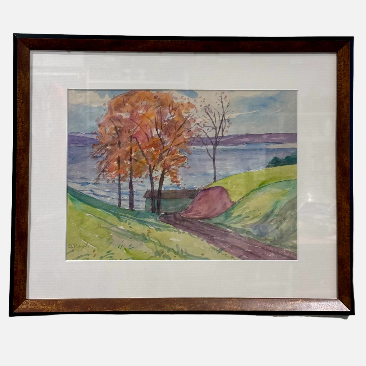 Vintage George Raab Lake Delton, Framed