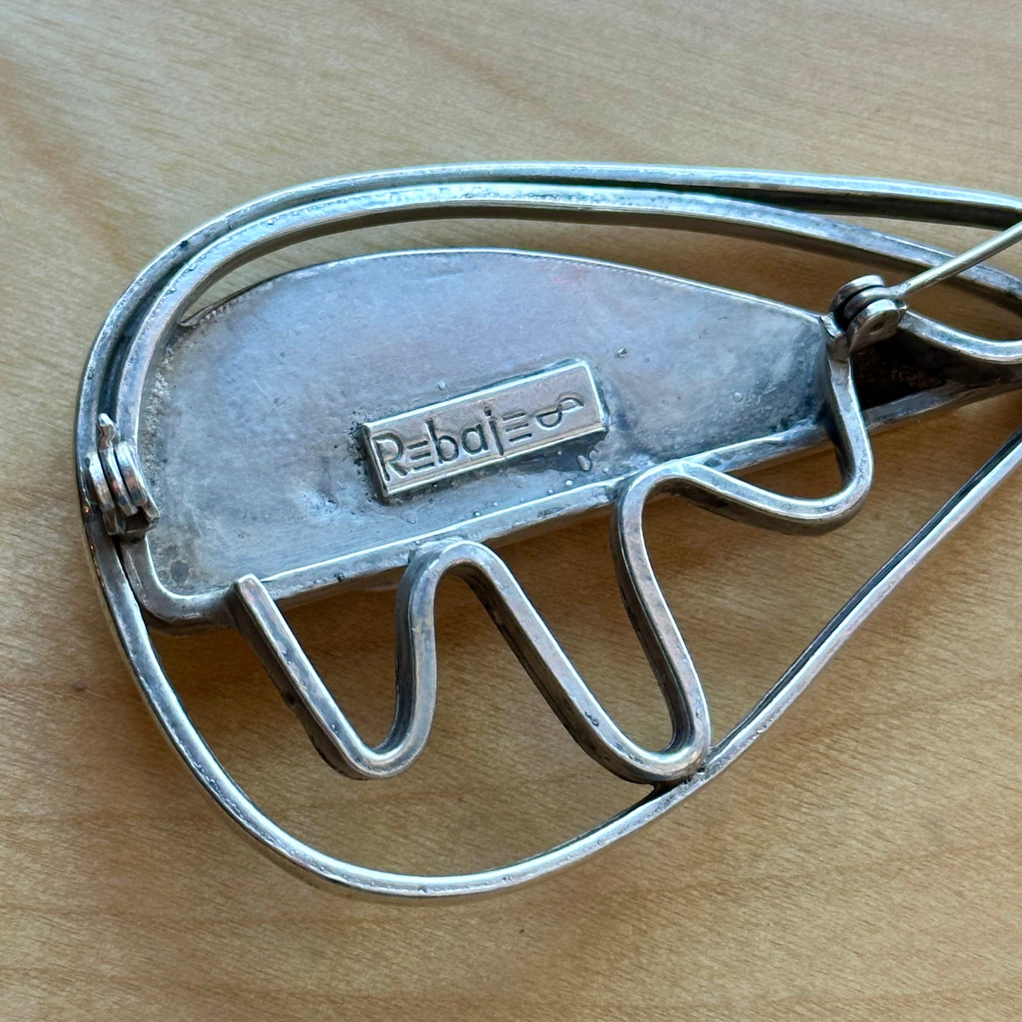 Vintage Rebajes Silver Modernist Brooch