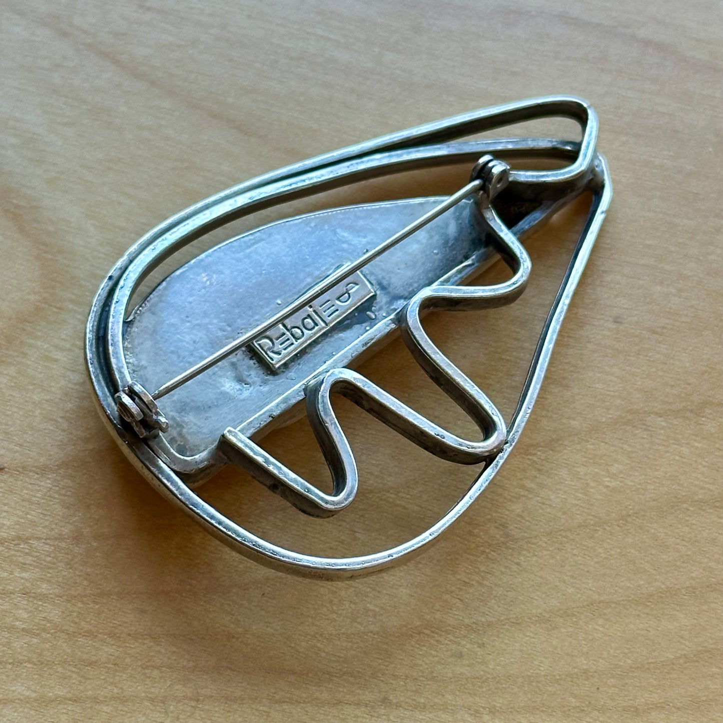 Vintage Rebajes Silver Modernist Brooch