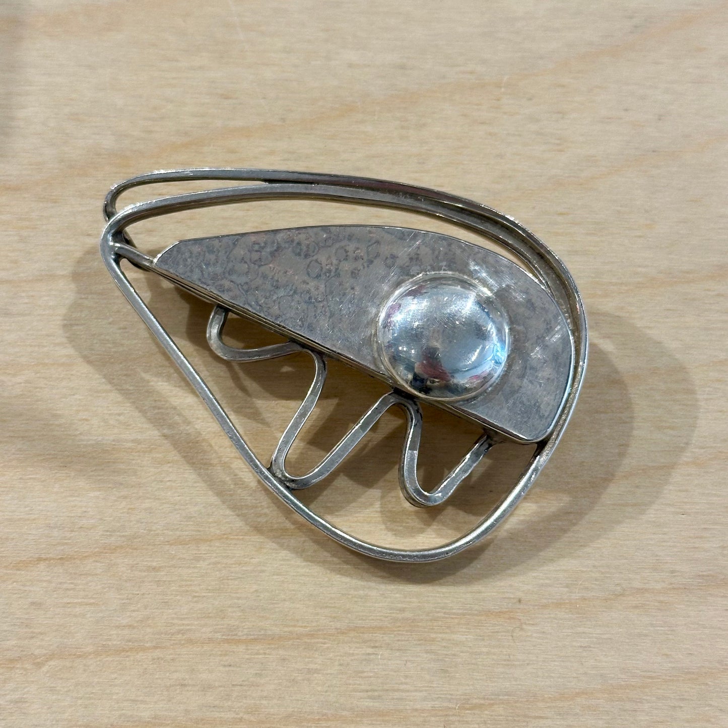 Vintage Rebajes Silver Modernist Brooch