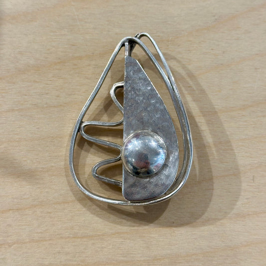 Vintage Rebajes Silver Modernist Brooch