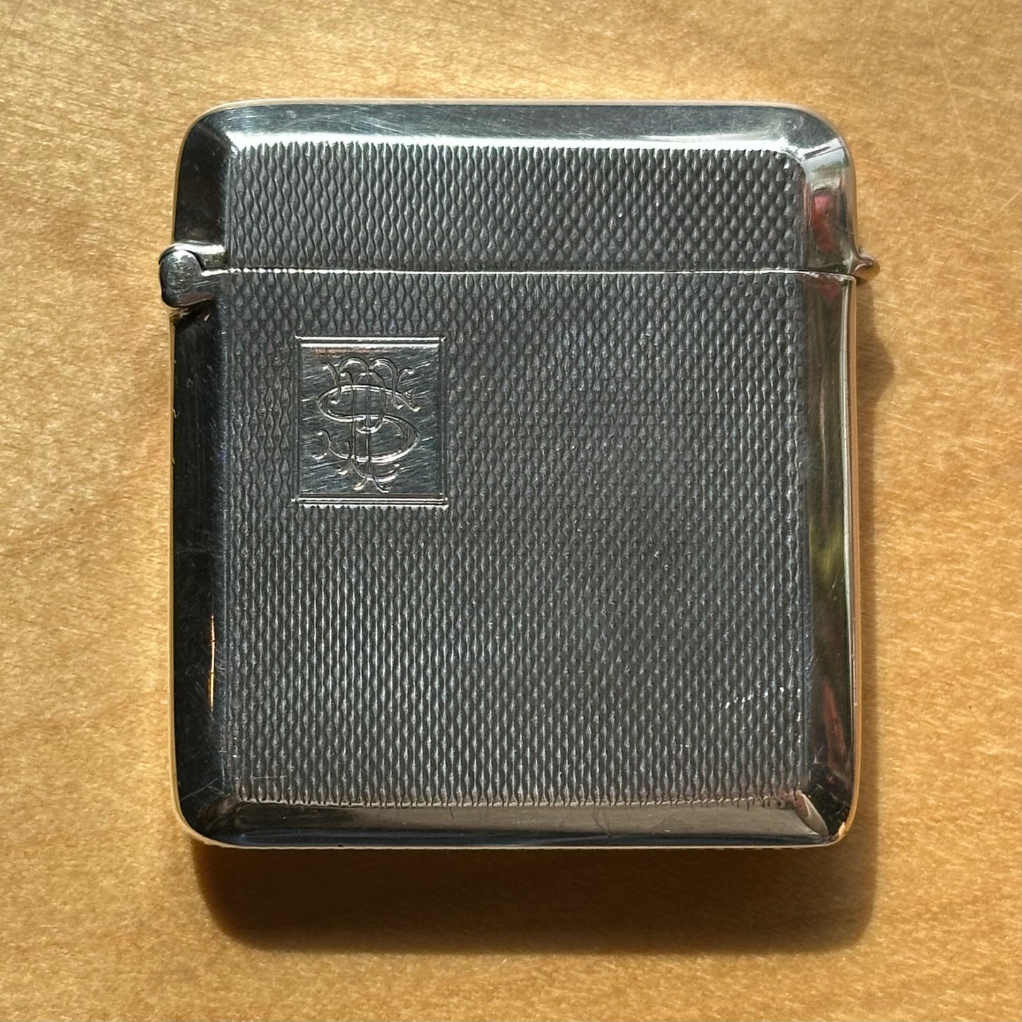 Vintage 1923 Sterling Silver Monogram Match Case