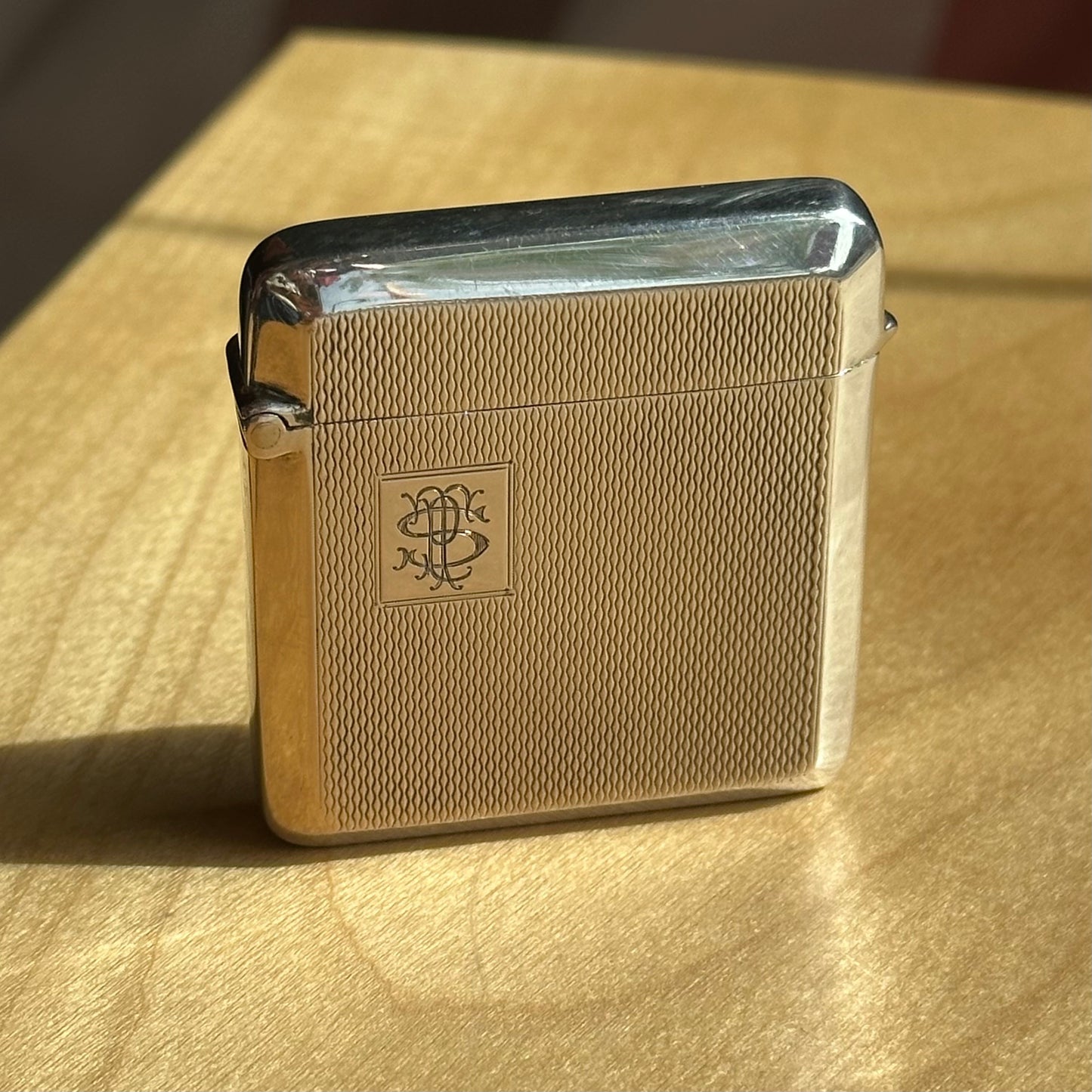 Vintage 1923 Sterling Silver Monogram Match Case