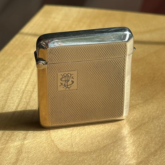 Vintage 1923 Sterling Silver Monogram Match Case