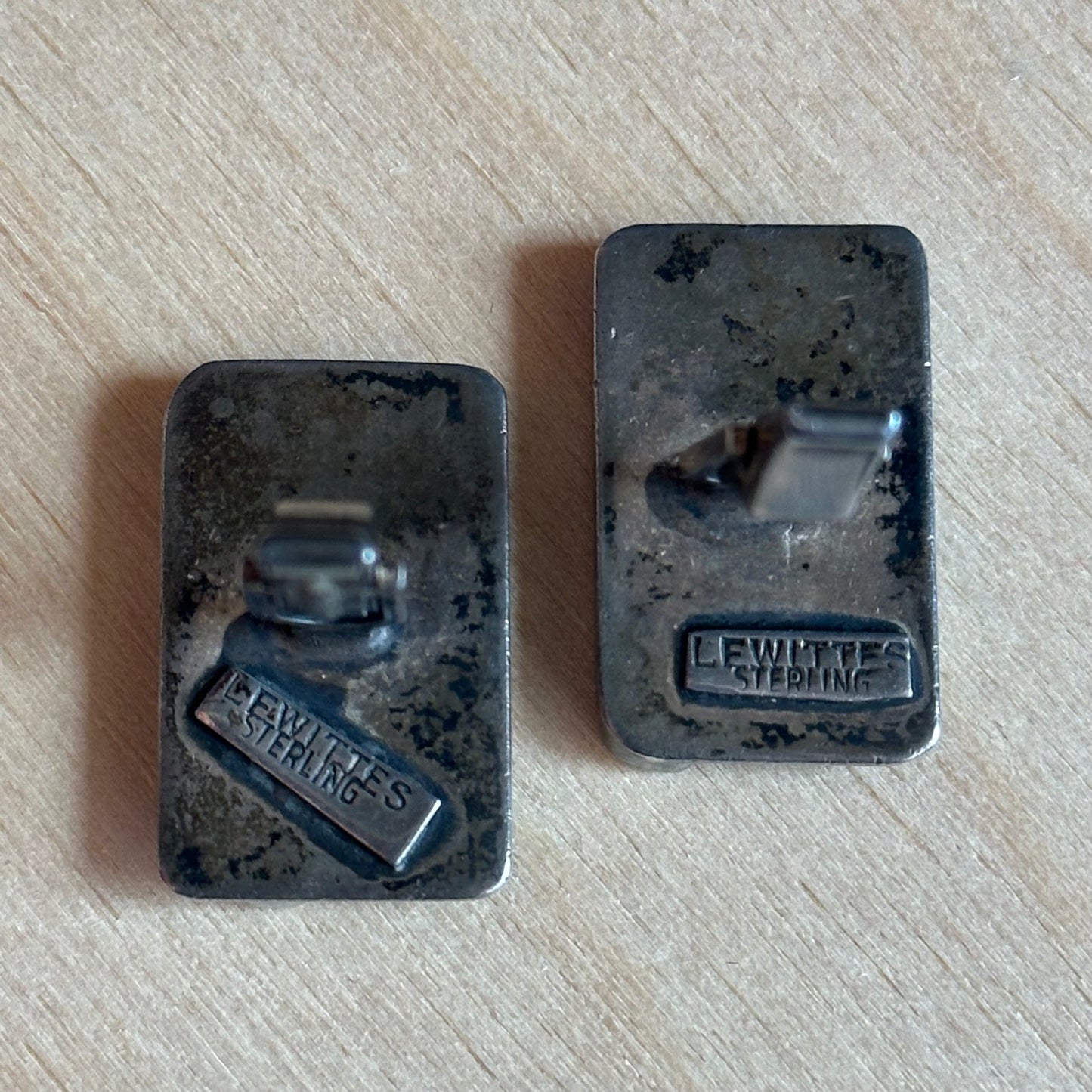 Vintage Esther Lewittes Modernist Sterling Cufflinks