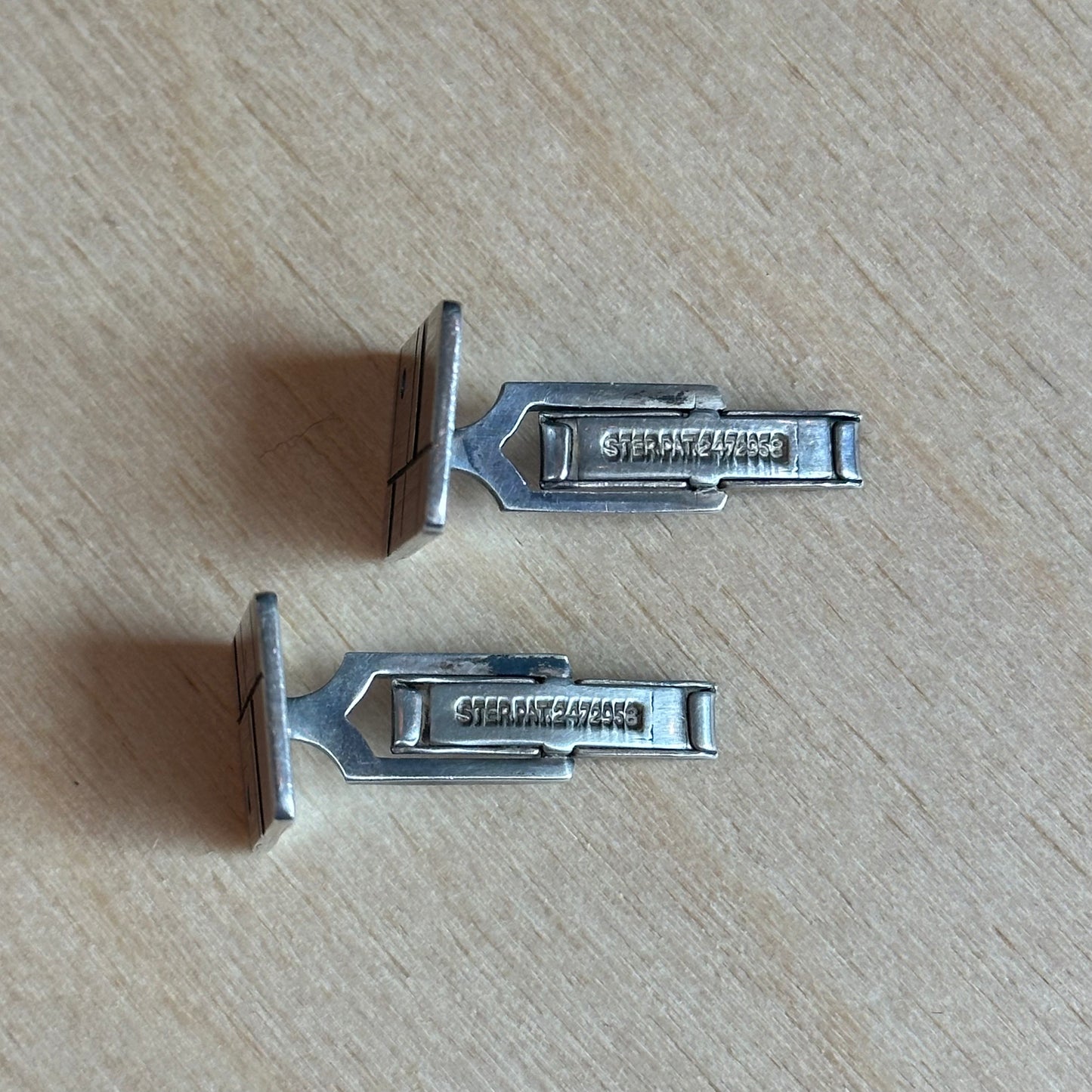 Vintage Boyer Modernist Sterling Silver Cufflinks