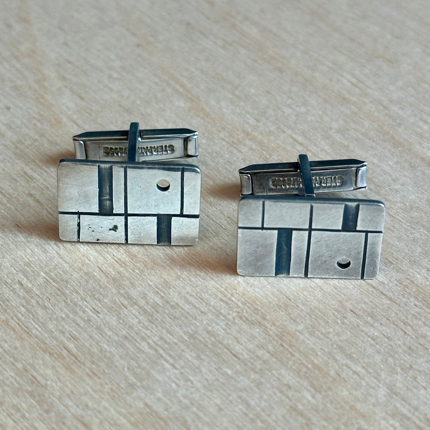 Vintage Boyer Modernist Sterling Silver Cufflinks