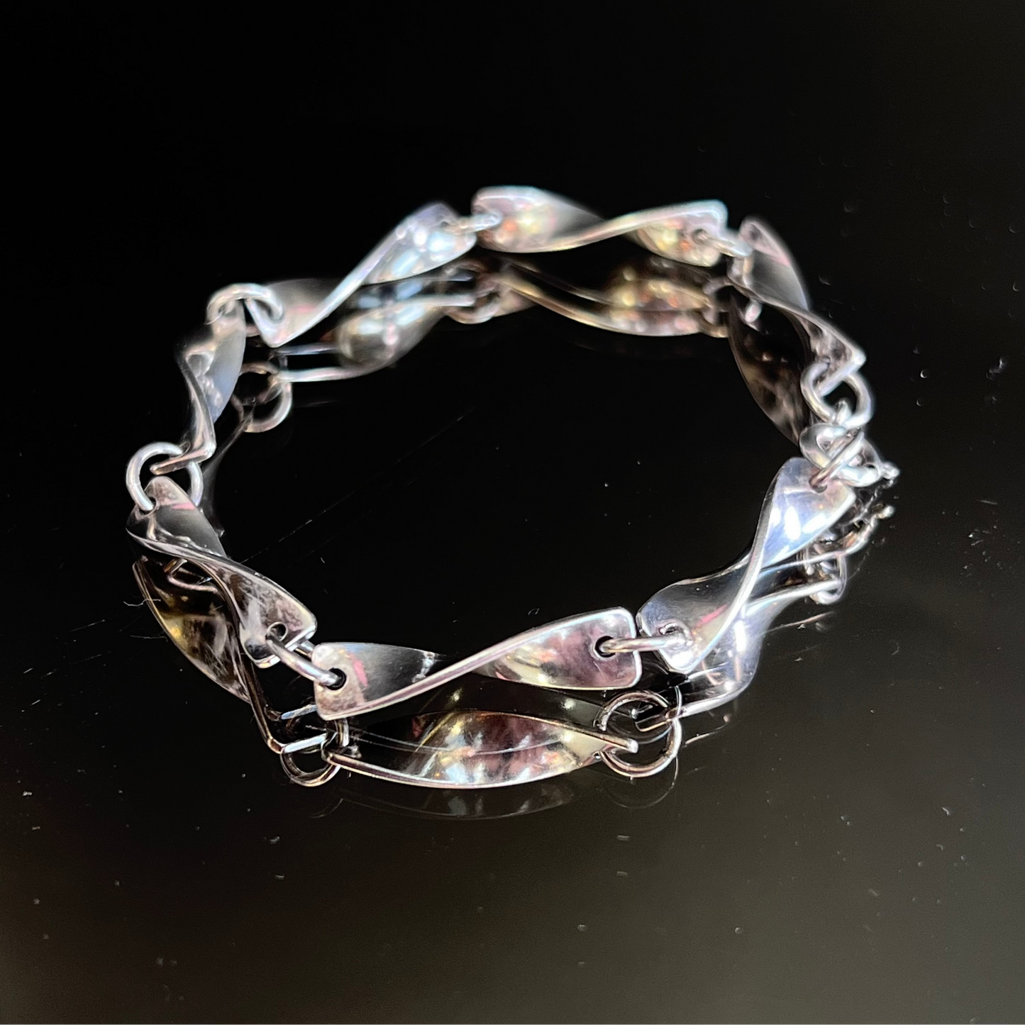 Vintage Taxco Mexican Silver Twist Bracelet