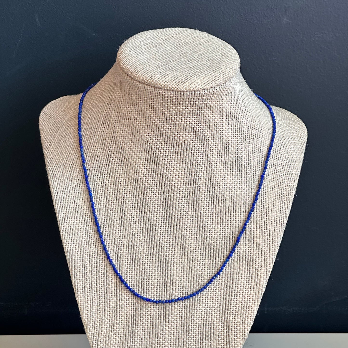 Vintage Sterling and Lapis Lazuli Beaded Necklace