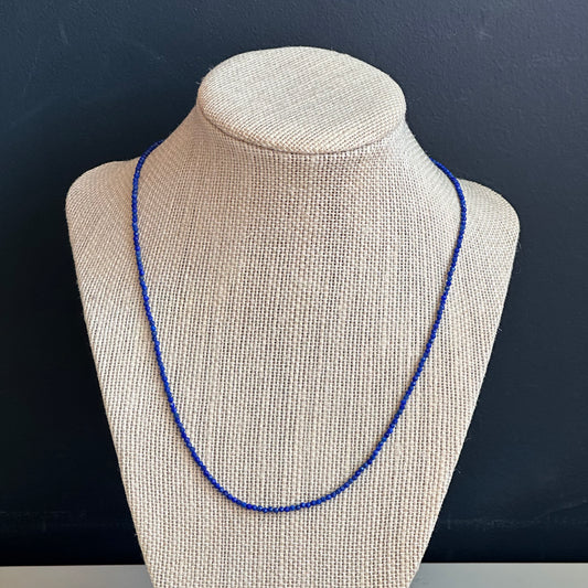 Vintage Sterling and Lapis Lazuli Beaded Necklace