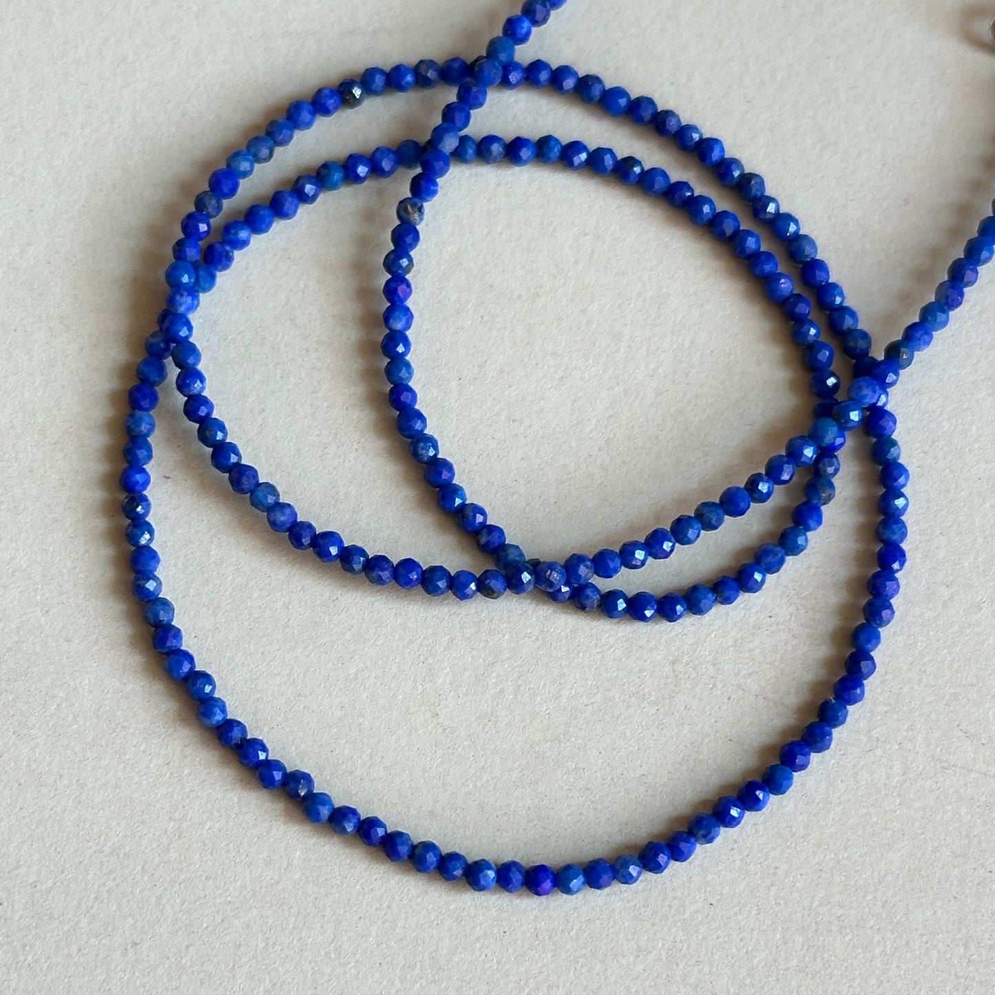 Vintage Sterling and Lapis Lazuli Beaded Necklace